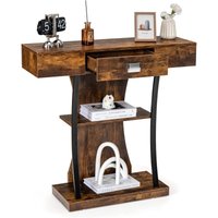 3-stöckiger Konsolentisch, Eingangstisch mit Schublade & Ablagen, Flurtisch Vintage für Schlafzimmer Wohnzimmer - Goplus von GOPLUS