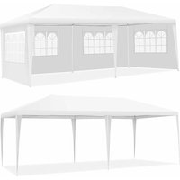3 x 6 m Partyzelt, Pavillon Zelt mit 4 abnehmbaren Seitenwaenden mit Tragetasche aus pe, Gartenpavillon für Fest Party Hochzeit, Weiss - Goplus von GOPLUS