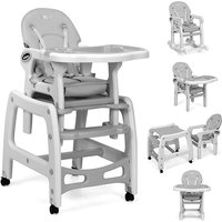 Goplus - 4 in 1 Baby Hochstuhl, mit Schaukelfunktion, Kinderhochstuhl mit Verstellbarer Rücklehne & Abnehmbarem Tablett & Universalrädern, von GOPLUS