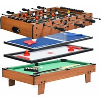4 in 1 Spieltisch, Tischkicker & Tischtennis & Tischhockey & Billardtisch, Multifunktionstisch mit Komplettem Zubehoer, für Spielzimmer, Bars und 4 in 1 Spieltisch, Tischkicker & Tischtennis & Tischhockey & Billardtisch, Multifunktionstisch mit Komplettem Zubehoer, für Spielzimmer, Bars und von GOPLUS