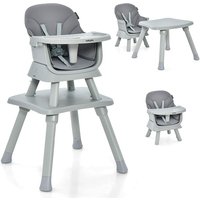 Goplus - 6 in 1 Kinderhochstuhl mit Tisch, Babyhochstuhl mit & 5-Punkt Sicherheitsgurt & Abnehmbarem Waschbarem Tablett, Kinderhochstuhl mit von GOPLUS