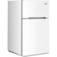 Goplus - 90L Kühlschrank, Mini-Kühlschrank mit 27L Gefrierfach, Gefrierschrank mit Stahlrahmen & einstellbarem Thermostat, Kühl-Gefrier-Kombination von GOPLUS