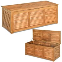 Aufbewahrungsbox Gartenbank 2 in 1, Aufbewahrungsbehälter mit Deckel aus Akazienholz, Aufbewahrungskiste mit guter Atmungsaktivität, Naturholz von GOPLUS