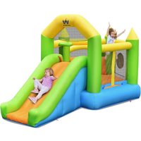 Ausblasbare Hüpfburg, Hüpfschloss mit Rutsche, Sprungbereich, Kletterwand, Basketballkorb & Zielspiel, Springburg von 3-10 Jahren für Drinnen & Ausblasbare Hüpfburg, Hüpfschloss mit Rutsche, Sprungbereich, Kletterwand, Basketballkorb & Zielspiel, Springburg von 3-10 Jahren für Drinnen & von GOPLUS