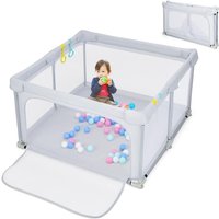 Goplus - Baby Laufstall 124 x 124cm, Laufgitter mit 50 Bälle & Ringe & & Tür, Laufgitterzelt mit Atmungsaktivem Netz & Reißverschluss, Krabbelgitter Goplus - Baby Laufstall 124 x 124cm, Laufgitter mit 50 Bälle & Ringe & & Tür, Laufgitterzelt mit Atmungsaktivem Netz & Reißverschluss, Krabbelgitter von GOPLUS