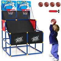 Basketball-Arcade-Spiel für Kinder, Basketball-Schießstand mit 2 Körben, 4 Basketbällen & Ballpumpe, Basketballspiel-Set für Jungen und Mädchen ab 3 von GOPLUS