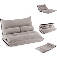 Bodensofa mit Schlaffunktion, 3 in 1 Schlafsofa mit verstellbare Rückenlehne, Kissen & Schaumstoff, belastbar 150kg, Klappsofa Schlafsessel für von GOPLUS