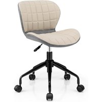 Goplus - Bürostuhl, Drehstuhl mit Ergonomischem Design, Gebogene Rückenlehne und Sitz, Einstellbare Hoehe, Eisenrahmen, Raeder, 360°Drehbar, von GOPLUS