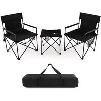 Campingstuhl faltbar, 2er Set Klappstuhl mit Campingtisch, Angelstuhl tragbar aus Metall bis 180kg Belastbar, Gartenstuhl für Camping, Picknick & Campingstuhl faltbar, 2er Set Klappstuhl mit Campingtisch, Angelstuhl tragbar aus Metall bis 180kg Belastbar, Gartenstuhl für Camping, Picknick & von GOPLUS