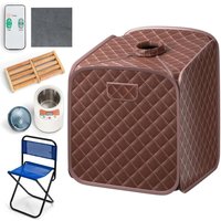 Dampfsauna, 2L private Saunakabine mit Stuhl, Fußmassage, Roller, 9 einstellbare Temperaturstufen, Heimsauna zur Gewichtsreduktion, Entgiftung, von GOPLUS