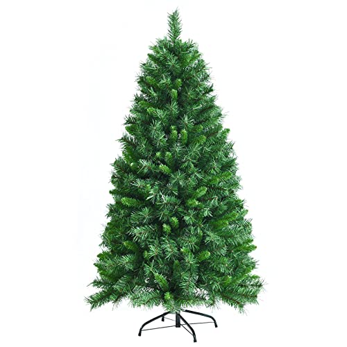 GOPLUS 150/180 cm Künstlicher Weihnachtsbaum, Christbaum mit Metallständer, Tannenbaum, Volles Aussehen, PVC-Nadeln, Wiederverwendbar, für Haushalt Büro & mehr, Grün (150 cm) von GOPLUS