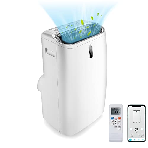 GOPLUS 16000 BTU Klimaanlage mit Abluftschlauch, 5 in 1 mobiles Klimagerät: Kühlen, Heizen, Entfeuchten, Belüften, Schlafmodus | für Raumgröße bis 30㎡ | 24H-Timer | App/Fernbedienung (16000BTU) von GOPLUS