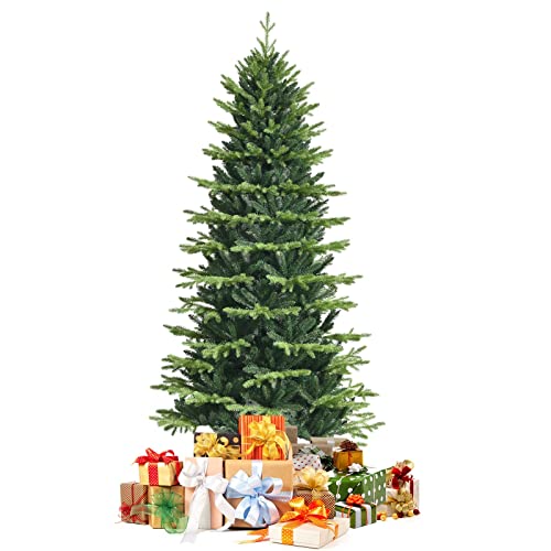 GOPLUS 180 cm Künstlicher Weihnachtsbaum, Christbaum mit Klappbarem Metallständer, Tannenbaum, Volles Aussehen, PE & PVC-Nadeln, Schneller Aufbau, Wiederverwendbar, für Zuhause Büro & mehr, Grün von GOPLUS