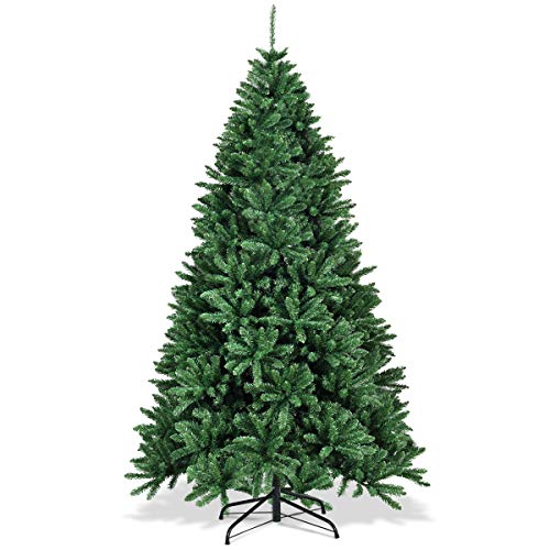 GOPLUS 180cm/230cm/275cm Künstlicher Weihnachtsbaum, Tannenbaum mit Metallständer, Christbaum Schnelle Montage, Kunsttanne, Wiederverwendbar, Platzsparende Aufbewahrung, für Weihnachten (230 cm) von GOPLUS