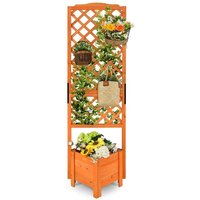 180cm Blumenkasten mit Rankgitter, Hochbeet mit Spalier, Pflanzkasten mit Rankhilfe, Gartenspalier für Kletterpflanzen Blumen - Goplus von GOPLUS