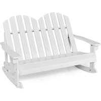 GOPLUS 2-Sitzer Adirondack Schaukelbank, Kinder Sitzbank mit Rückenlehne & Armlehnen, Terrassenmöbel mit Schaukelfunktion für Garten Balkon, von GOPLUS