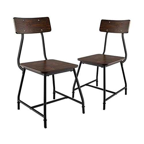 GOPLUS 2er Set Esszimmerstühle, Küchenstühle mit stabilen Metallbeinen, verstellbare rutschfeste Fußpolster, ergonomische Rückenlehne, belastbar bis 180 Kg, armloser Stuhl für Restaurant, Esszimmer von GOPLUS