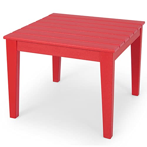 GOPLUS 3 TLG Tisch Stuhlset, Kindertisch Lerntisch Set aus Holz, mit 2 Stühlen mit Rückenlehnen zum Malen Lesen Essen für Kleinkinder, Kindermöbelset für Outdoor Kinderzimmer (Rot, Tisch) von GOPLUS