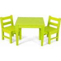3 tlg Tisch Stuhlset, Kindertisch Lerntisch Set aus Holz, mit 2 Stühlen mit Rückenlehnen zum Malen Lesen Essen für Kleinkinder, Kindermöbelset für von GOPLUS