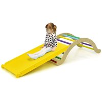 Goplus - 3 in 1 Kletterbogen, Kletterleiter mit robustem Rahmen&Matte, Klettergerüst mit hoher Stabilität, Kletterdreieck mit doppelseitiger Rampe von GOPLUS