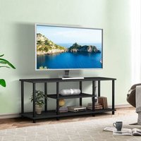 GOPLUS 3-stöckiger TV-Schrank, industrieller rustikales Fernsehregal für Fernseher bis 40 Zoll, werkzeugloser Fernsehtisch mit Beinen, von GOPLUS