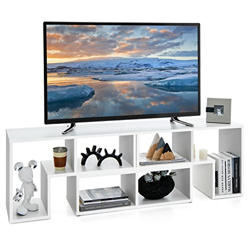 GOPLUS 3-teiliger TV-Schrank für Fernseher bis 65 Zoll, Moderne TV-Tisch-Kombination mit viel Stauraum, frei kombinierbares Design, Aufbewahrungsregal für Wohnzimmer, Schlafzimmer, Flur (Weiß) von GOPLUS