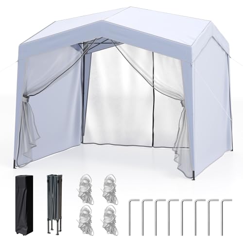 GOPLUS 3 x 3 m Pop-up Pavillon, Faltpavillon mit abnehmbaren Seitenwänden & Netzen, Faltbarer Gartenpavillon mit 8 Heringe & 4 Windseile, tragbares Outdoor-Zelt, Gartenzelt für Party & Picknick GOPLUS 3 x 3 m Pop-up Pavillon, Faltpavillon mit abnehmbaren Seitenwänden & Netzen, Faltbarer Gartenpavillon mit 8 Heringe & 4 Windseile, tragbares Outdoor-Zelt, Gartenzelt für Party & Picknick von GOPLUS