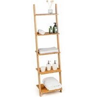 GOPLUS 5 Ebenen Leiterregal aus Bambus, Wandregal mit offenem Stauraum, Standregal zum Anlehnen, Bücherregal Eckregal für Wohnzimmer & Küche & Büro, GOPLUS 5 Ebenen Leiterregal aus Bambus, Wandregal mit offenem Stauraum, Standregal zum Anlehnen, Bücherregal Eckregal für Wohnzimmer & Küche & Büro, von GOPLUS