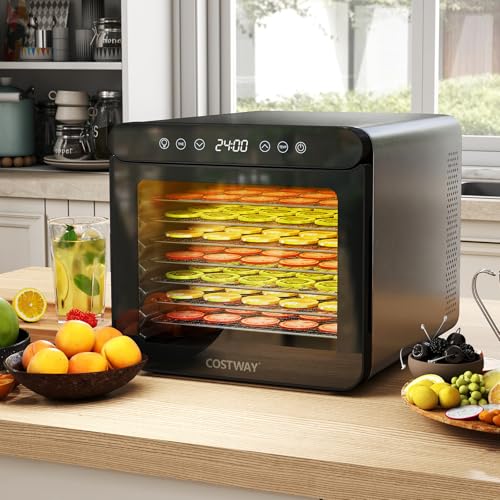 GOPLUS 600W Dörrautomat Edelstahl, Dörrgerät mit 6 Funktionstasten, 30-75°C Temperatur einstellbar, 24H Timer, 7 Tabletts, Dehydrator für Obst, Gemüse und Fleisch GOPLUS 600W Dörrautomat Edelstahl, Dörrgerät mit 6 Funktionstasten, 30-75°C Temperatur einstellbar, 24H Timer, 7 Tabletts, Dehydrator für Obst, Gemüse und Fleisch von GOPLUS