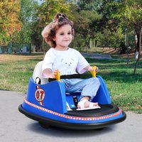 Goplus - 6V Elektro Autoscooter mit 2,4 GHz Fernbedienung, Kinderfahrzeug mit LED-Lichtgurt, EIN-Tasten-Start, Sicherheitsgurt, Musik, Hupe, für von GOPLUS