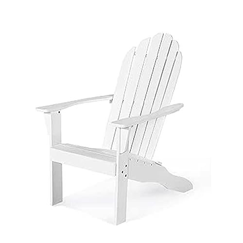 GOPLUS Adirondack Stuhl aus Massivholz, Gartenstuhl bis zu 160kg Belastbar, Gartensessel mit Armlehnen & Rückenlehne, Strandstuhl mit Lackierter Oberfläche, für Garten Strand Outdoor (Weiß) von GOPLUS
