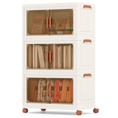 GOPLUS Aufbewahrungsbox mit Deckel, Ordnungsboxen stapelbar mit Rollen & Türen, Aufbewahrungsschrank aus Kunststoff, Kunststoffbox Stapelboxen Aufbewahrungsbehälter (62,5 x 34,5 x 100 cm,3 Ebenen) GOPLUS Aufbewahrungsbox mit Deckel, Ordnungsboxen stapelbar mit Rollen & Türen, Aufbewahrungsschrank aus Kunststoff, Kunststoffbox Stapelboxen Aufbewahrungsbehälter (62,5 x 34,5 x 100 cm,3 Ebenen) von GOPLUS