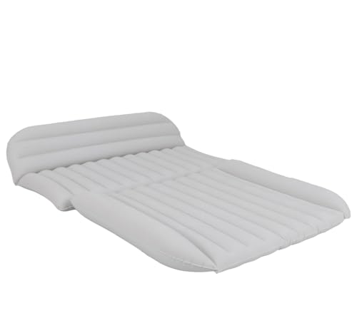 GOPLUS Auto Matratz, Luftmatratze mit Pumpe, 3 Düsen und Tragetasche, Matratze 190 x 130 cm aus beflocktem Stoff, Auto Bett für Reisen, Camping und Angeln (Beige) von GOPLUS