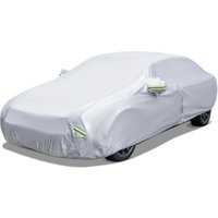 GOPLUS Autoabdeckung wasserdicht & atmungsaktiv, Vollgarage Abdeckplane mit Regen Schnee Staub UV Schutz, Schutzplane mit Reflexionsstreifen von GOPLUS