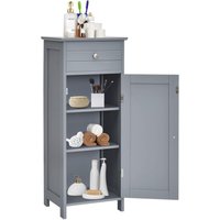 Goplus - Badschrank, Midischrank mit 1 Schublade & 1 Schrank, 2 verstellen Ablagen, Nachttischregal, sanftes Schliessen, Metallgriff, aus Holz, für von GOPLUS