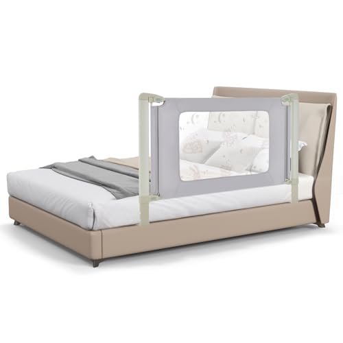 GOPLUS Bettgitter, Höhenverstellbares Bettschutzgitter, Kinderbettgitter mit Doppel-Sicherheitsschloss, Durchsichtig mit Netz-Gewebe, zum Fallschutz, für Kinderbetten & Elternbetten (Blatt, 150cm) GOPLUS Bettgitter, Höhenverstellbares Bettschutzgitter, Kinderbettgitter mit Doppel-Sicherheitsschloss, Durchsichtig mit Netz-Gewebe, zum Fallschutz, für Kinderbetten & Elternbetten (Blatt, 150cm) von GOPLUS