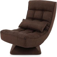 GOPLUS Bodenstuhl drehbar, klappbarer Bodensessel mit Verstellbarer Rückenlehne & Lendenkissen, Meditationsstuhl mit Polyesterbezug für Wohnzimmer & von GOPLUS