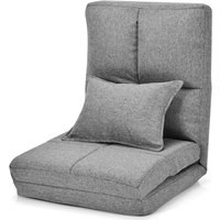 GOPLUS Bodenstuhl mit 1 Kissen, Bodensofa mit Schlaffunktion, Bettsofa mit 5-Fach Verstellbarer Rückenlehne, als Sofa/Liege/Bett, Klappbar, für von GOPLUS