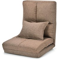GOPLUS Bodenstuhl mit 1 Kissen, Bodensofa mit Schlaffunktion, Bettsofa mit 5-Fach Verstellbarer Rückenlehne,als Sofa/Liege/Bett, Klappbar, für von GOPLUS