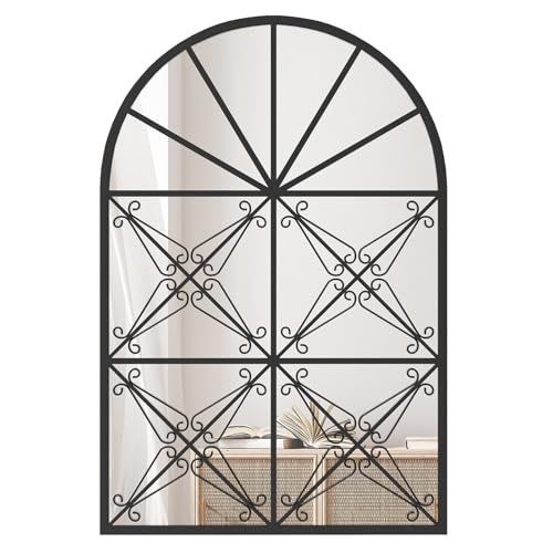 GOPLUS Bogen Wandspiegel 58 x 87 cm, Dekorativer Fensterspiegel mit Metallrahmen, Hängespiegel mit Fensteroptik, Dekospiegel Bogenspiegel Schwarz für Wohnzimmer, Schlafzimmer & Flur GOPLUS Bogen Wandspiegel 58 x 87 cm, Dekorativer Fensterspiegel mit Metallrahmen, Hängespiegel mit Fensteroptik, Dekospiegel Bogenspiegel Schwarz für Wohnzimmer, Schlafzimmer & Flur von GOPLUS