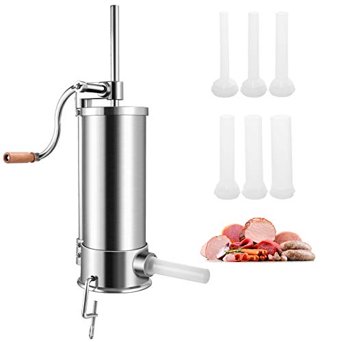 GOPLUS Wurstfüller aus Edelstahl, Wurstfüllmaschine Wurstmaschine Manuell, Wurstpress mit 4 verschiedene Füllrohre, Wurstspritze mit Befestigungsclip, Einfache Bedienung & leicht zu reinigen (5 KG) GOPLUS Wurstfüller aus Edelstahl, Wurstfüllmaschine Wurstmaschine Manuell, Wurstpress mit 4 verschiedene Füllrohre, Wurstspritze mit Befestigungsclip, Einfache Bedienung & leicht zu reinigen (5 KG) von GOPLUS