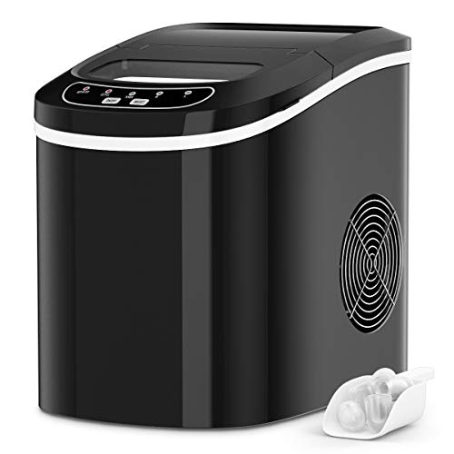 GOPLUS Eiswürfelmaschine, 12kg in 24 Std. Eiswürfelbereiter mit 2 Eiswürfel-Größen & 2,2 Liter Wassertank & Eiswürfelschaufel, Ice Cube Maker Zubereitung in 6-13 Minuten, 24 x 36 x 33 cm (Schwarz) GOPLUS Eiswürfelmaschine, 12kg in 24 Std. Eiswürfelbereiter mit 2 Eiswürfel-Größen & 2,2 Liter Wassertank & Eiswürfelschaufel, Ice Cube Maker Zubereitung in 6-13 Minuten, 24 x 36 x 33 cm (Schwarz) von GOPLUS