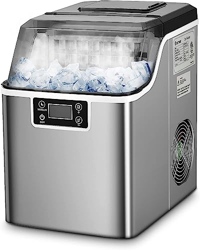 GOPLUS Eiswürfelmaschine, 18 kg/24 Std. Eiswürfelbereiter, Ice Cube Maker mit 3,2 L Wassertank & 1,2 kg Eiskorb & Eiswürfelschaufel, 24 Eiswürfel in 15-20 Minuten, Für Haus Büro Party von GOPLUS