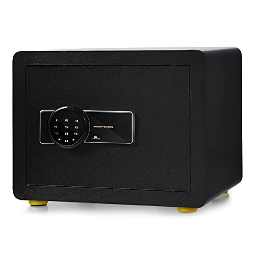 GOPLUS Elektronischer Safe, Feuerfester Möbeltresor mit Zahlenschloss, Schlüssel & Alarmsystem, Wandsafe mit 3 Schlossbolzen & Abnehmbarem Regal für Bargeld & Schmuck, Stahlsafe für Zuhause & Büro von GOPLUS