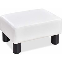 Hocker Fußhocker Sitzhocker Bank Fußbank Fußschemel mit Vier Füßen aus Kunstleder, 40 x 30 x 24 cm (Weiß) - Goplus von GOPLUS