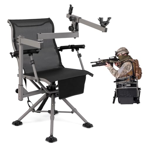 GOPLUS Jagdstuhl, höhenverstellbarer Campingstuhl 360°drehbar mit Verstellbarer Gewehrhalterung, Klappstuhl mit Rückenlehne & atmungsaktiven Stoff bis 150kg belastbar für Jagen, Angeln & Camping GOPLUS Jagdstuhl, höhenverstellbarer Campingstuhl 360°drehbar mit Verstellbarer Gewehrhalterung, Klappstuhl mit Rückenlehne & atmungsaktiven Stoff bis 150kg belastbar für Jagen, Angeln & Camping von GOPLUS