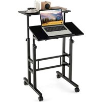 GOPLUS Mobiler Labtoptisch, Sit-Stand Arbeitstisch mit Rollen, höhenverstellbarer Stehtisch, Schreibtisch zum Stehpult, Präsentationswagen, GOPLUS Mobiler Labtoptisch, Sit-Stand Arbeitstisch mit Rollen, höhenverstellbarer Stehtisch, Schreibtisch zum Stehpult, Präsentationswagen, von GOPLUS