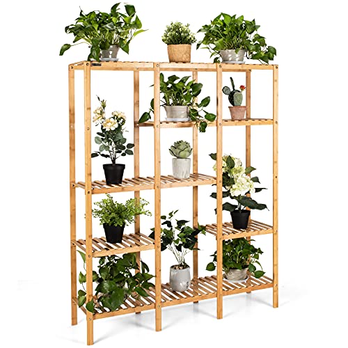 GOPLUS Pflanzenregal Bambus, 5 Ebenen Blumenständer, Blumenregal Blumentreppe Pflanzenständer für Balkon, Garten & Terrasse, 114 x 31,5 x 141 cm GOPLUS Pflanzenregal Bambus, 5 Ebenen Blumenständer, Blumenregal Blumentreppe Pflanzenständer für Balkon, Garten & Terrasse, 114 x 31,5 x 141 cm von GOPLUS