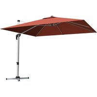 Quadratische Sonnenschirm mit 8 Rippen & Kreuzbasis, 360° Drehbarer Ampelschirm aus Polyestergewebe mit Aluminiumstange, Marktschirm mit 7 Quadratische Sonnenschirm mit 8 Rippen & Kreuzbasis, 360° Drehbarer Ampelschirm aus Polyestergewebe mit Aluminiumstange, Marktschirm mit 7 von GOPLUS