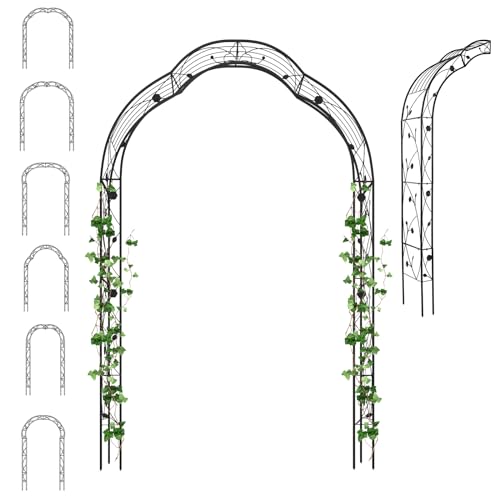 GOPLUS Rosenbogen aus Metall, Torbogen mit 7 wandelbaren Formen, Rankbogen Rankhilfe Gartenbogen, Metallbogen, oder als Halbbogen, für Kletterpflanzen, 150 x 39 x 252cm von GOPLUS